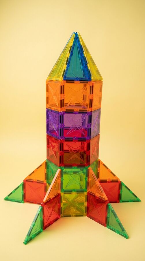 Die Rakete aus MAGNEO Magnetbausteinen